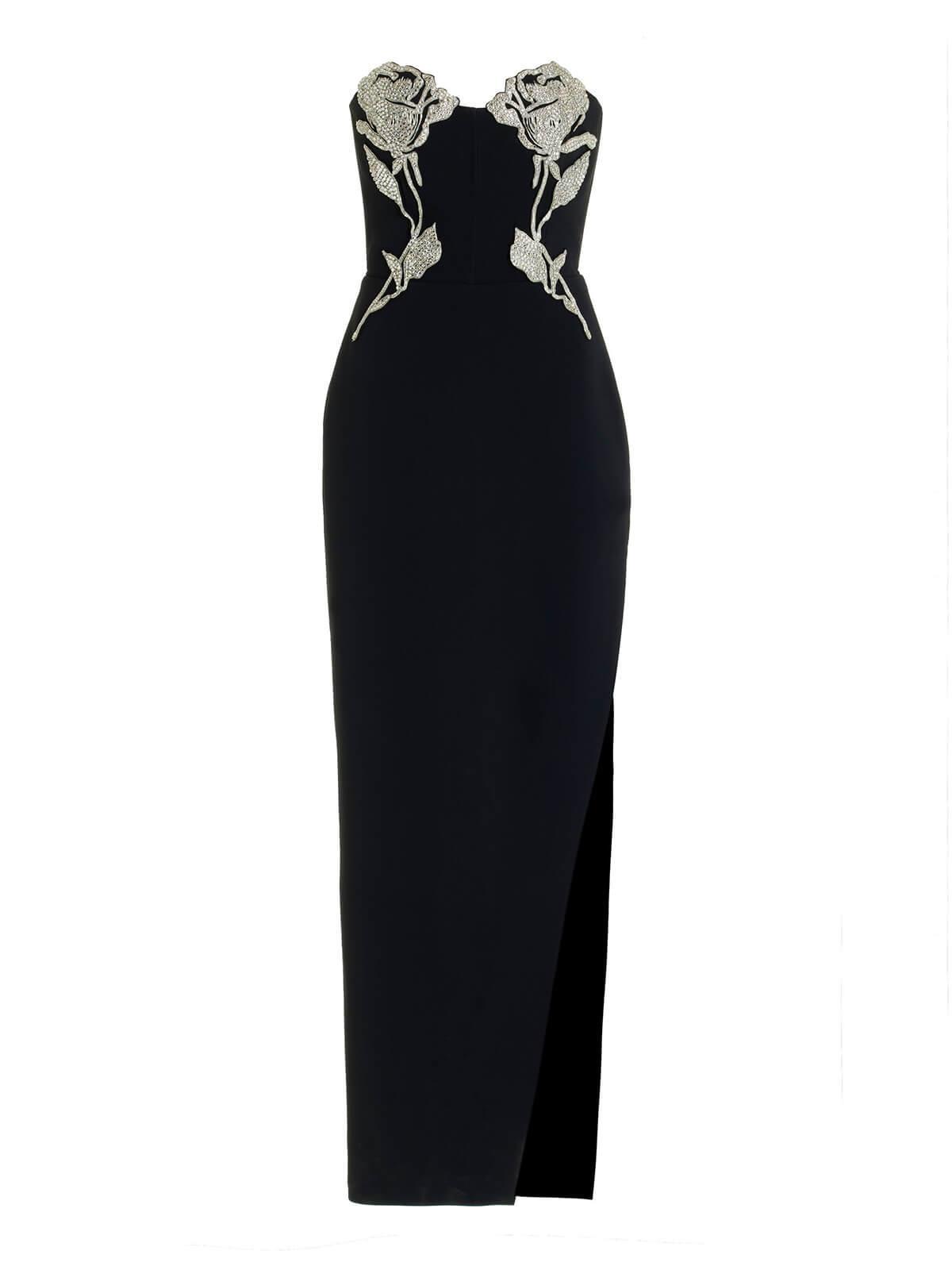 Aida Crystal Embellished Strapless Maxi Dress - Mew Mews Fashion