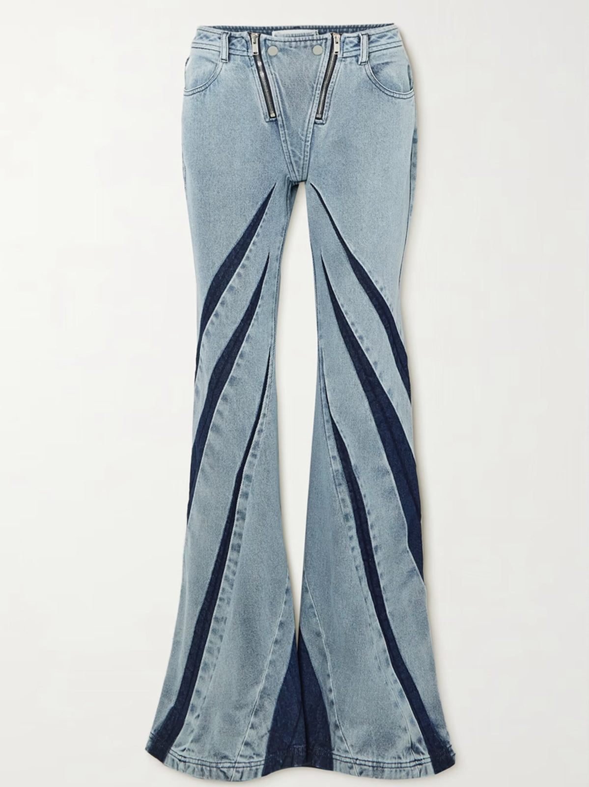 Amarel Patchwork Zip Denim Pants