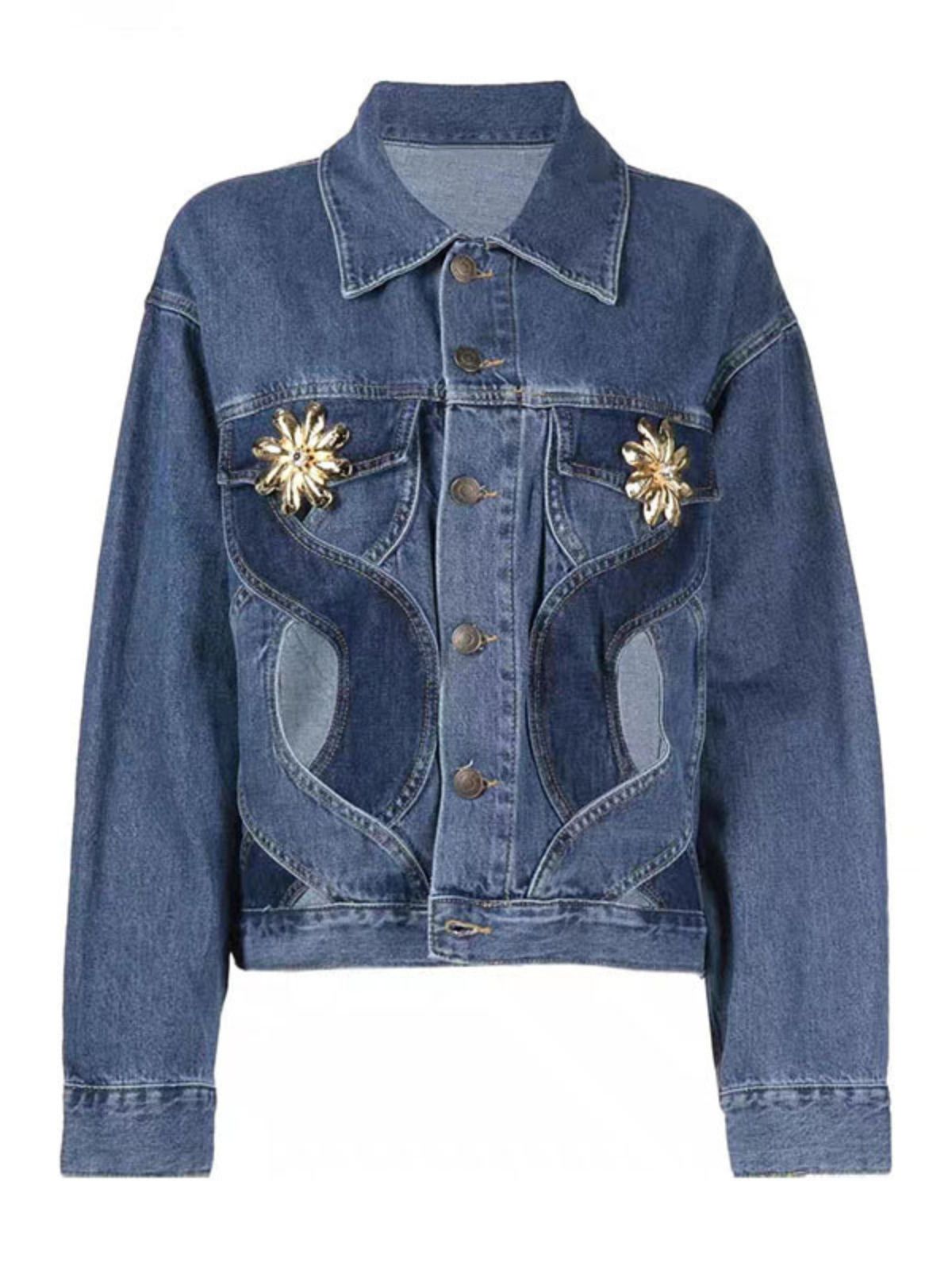 Mehetabel Cutout Heart Denim Jacket