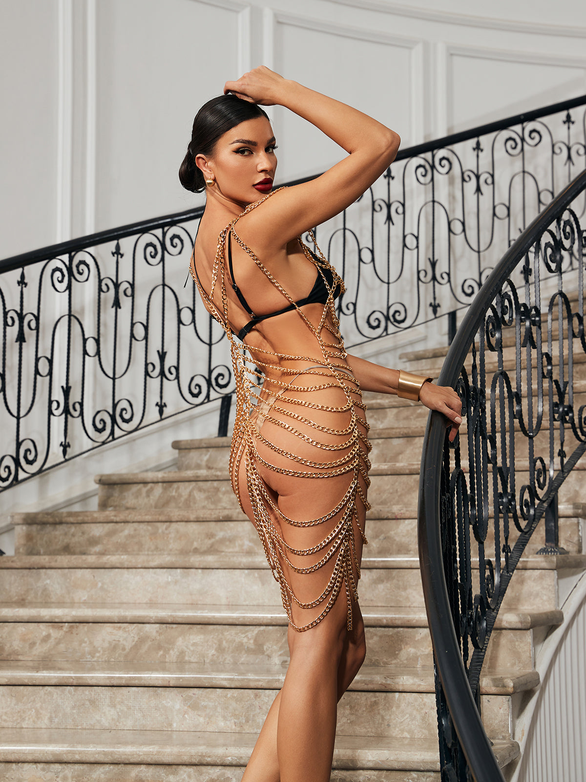 Emori Hollow Body Chain Dress