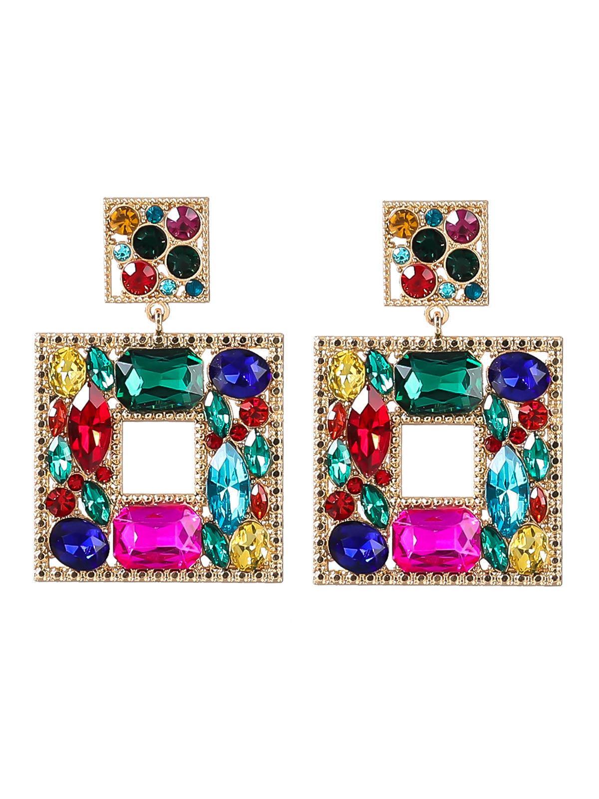 Gem Door Knocker Statement Earrings - Mew Mews Fashion