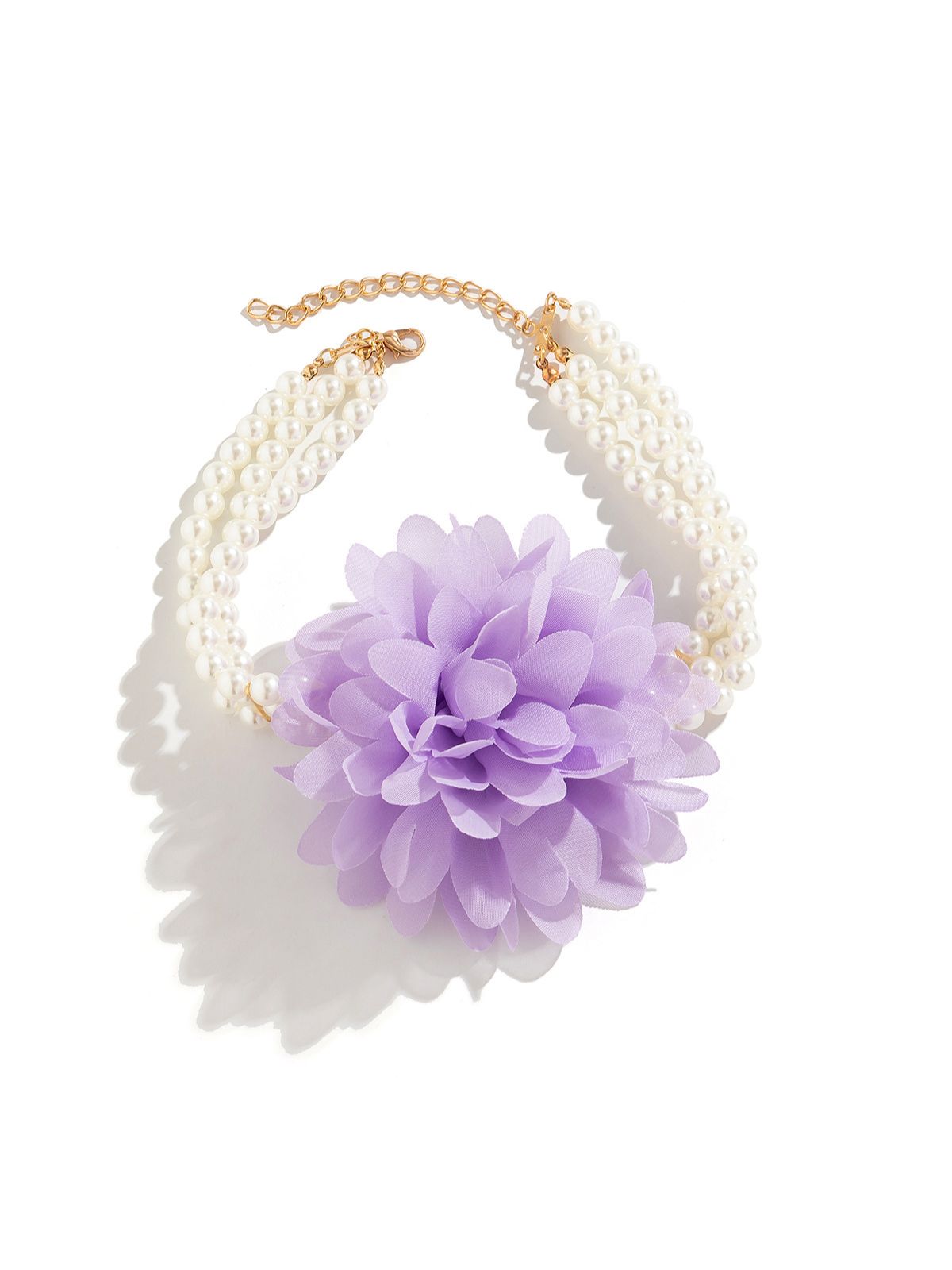 Glafira Pearl Embellished Flower Choker