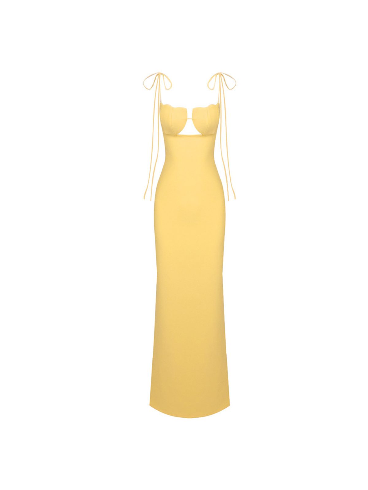 Gwyn Shell Cutout Maxi Bandage Dress In Yellow