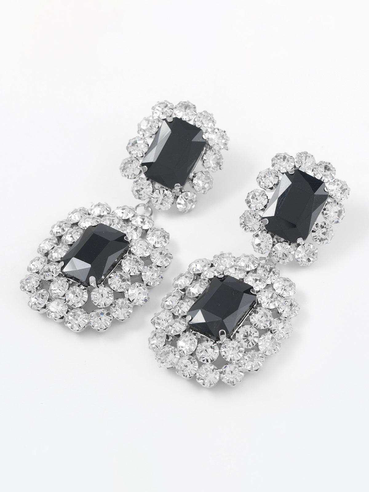Hunter Rhinestone Gem Drop Earrings - Mew Mews Fashion