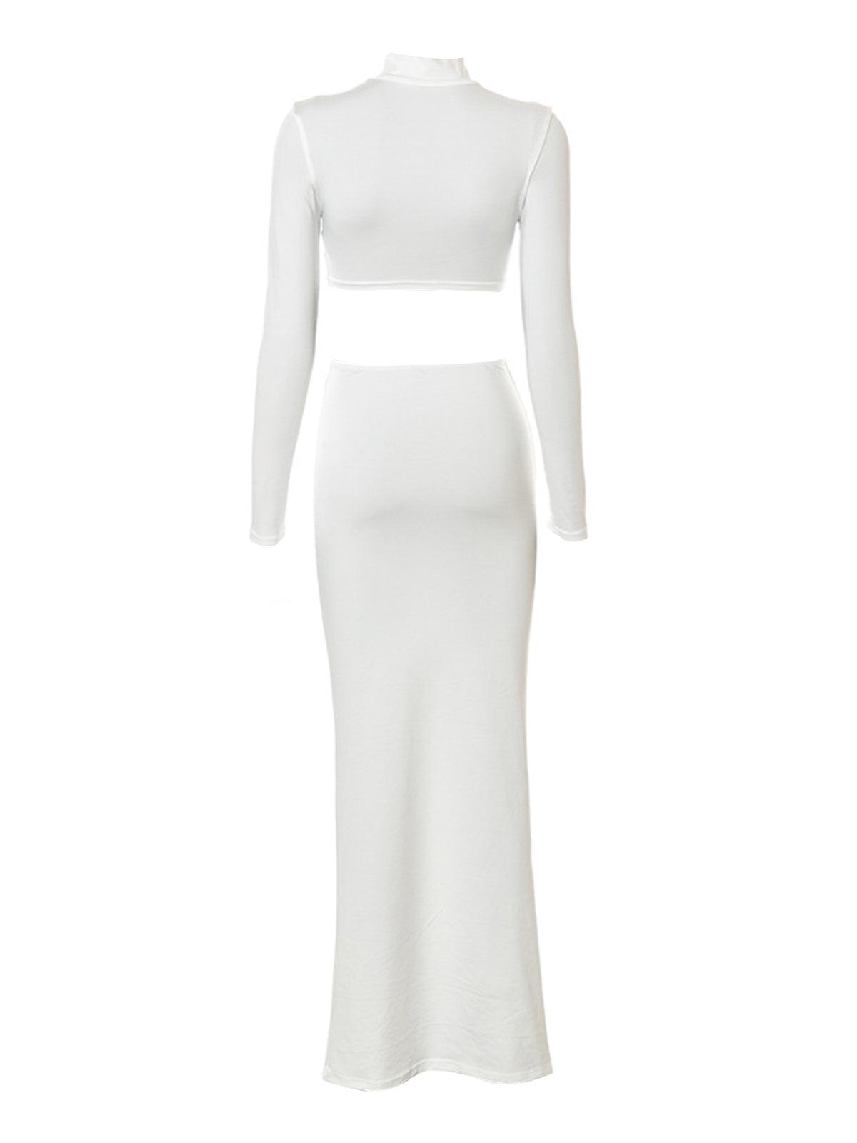 Imani Long Sleeve Ruched Skirt Set - Mew Mews Fashion