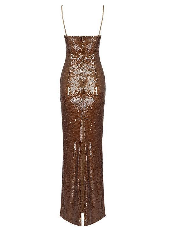 Lorelei Brown Sequin Dress - Mew Mews Fashion