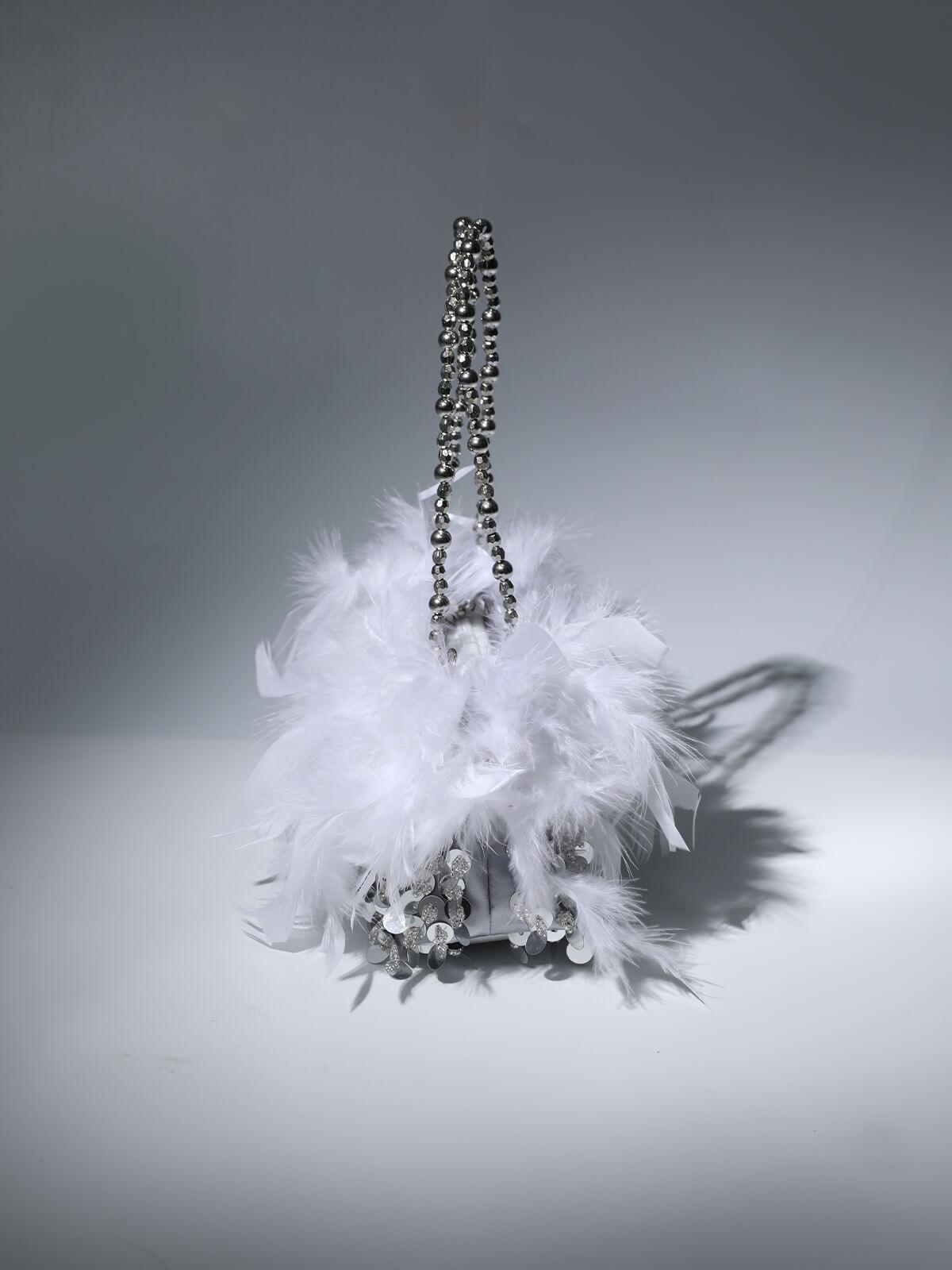 Martina Sequin Feather Shoulder Bag - Mew Mews Fashion