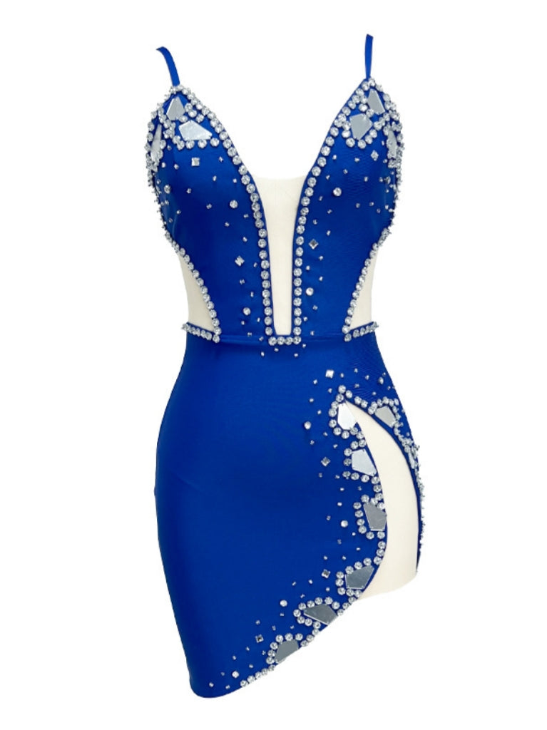 Maxton Embellished Mesh Bandage Dress