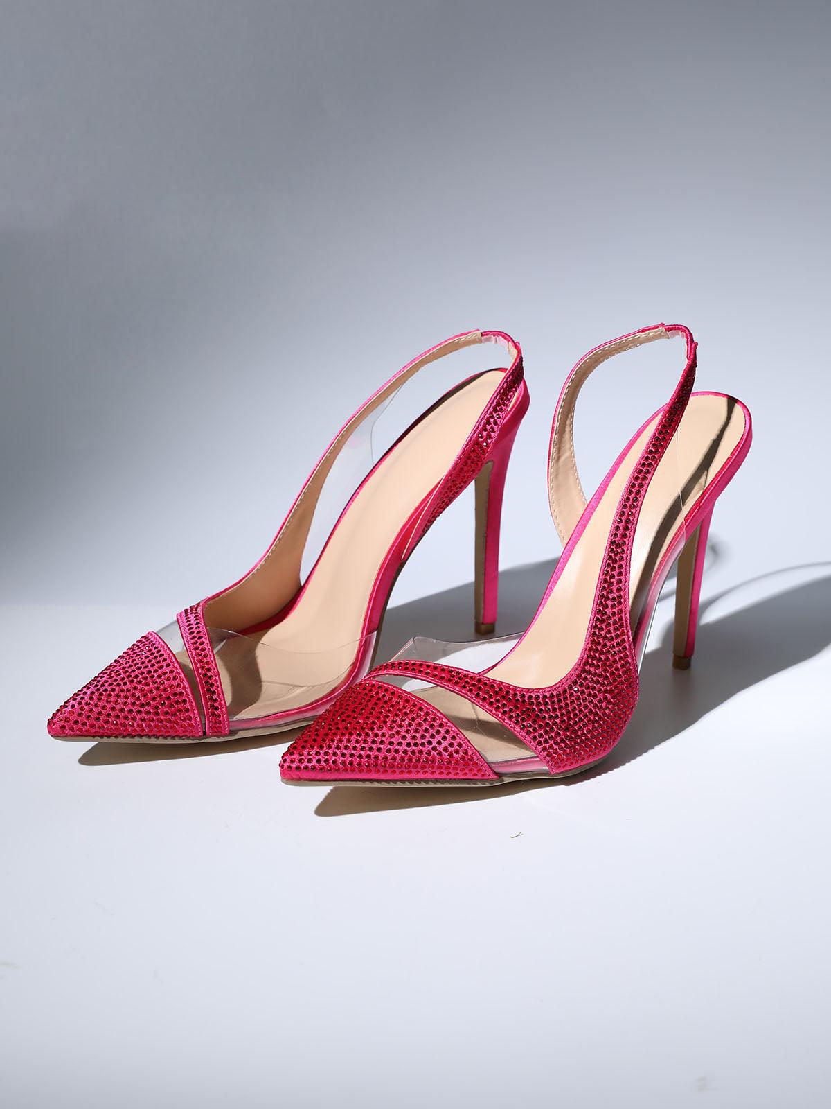 Medusa Crystal Heels In Hot Pink - Mew Mews Fashion