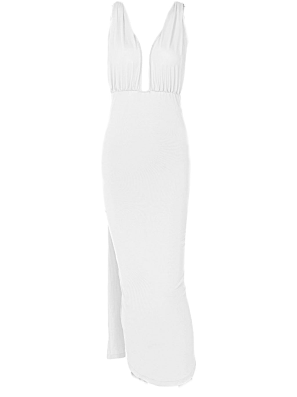 Noely V Neck Split Draped Dress