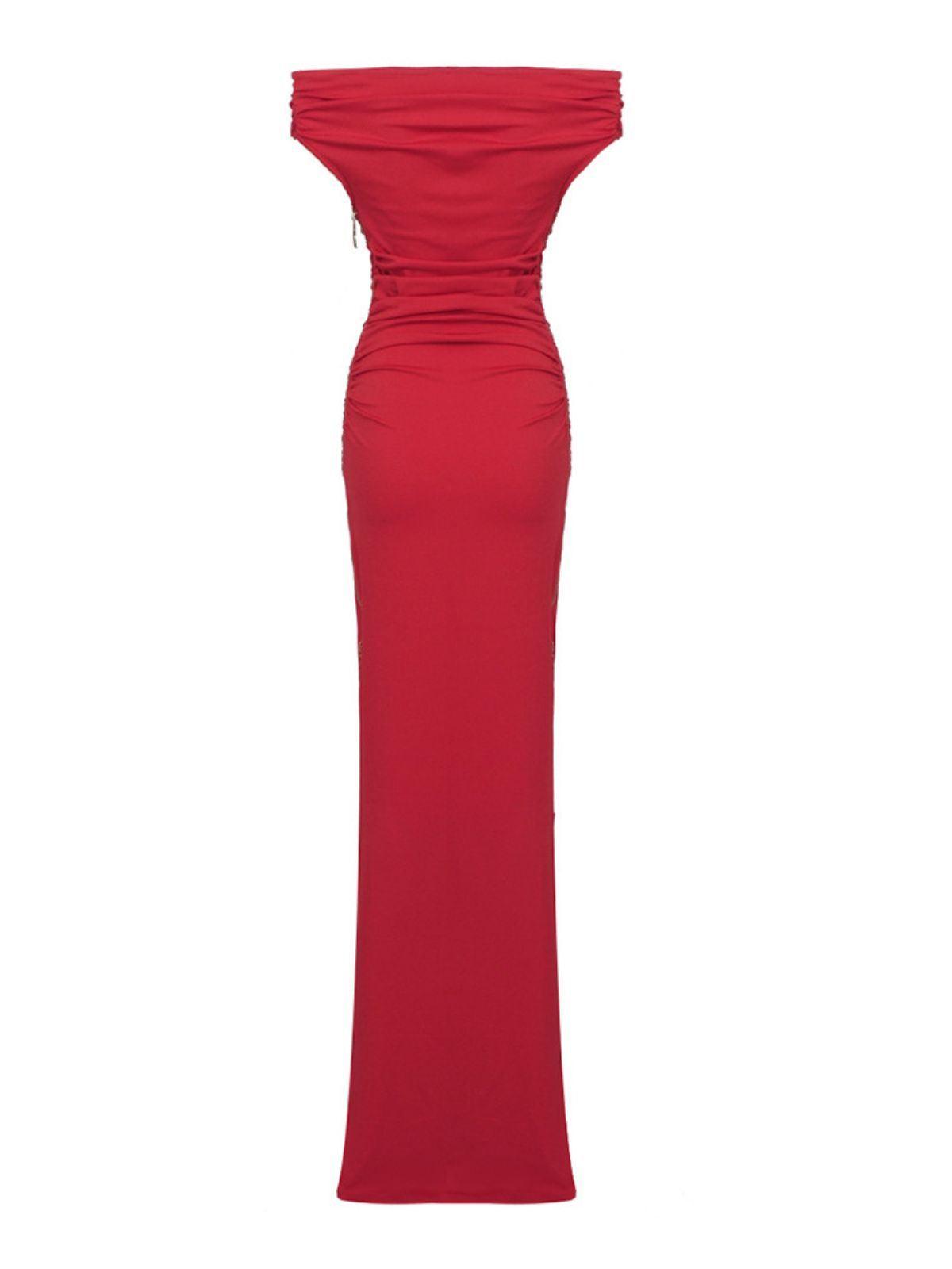 Nox Off Shoulder Split Maxi Dress - Mew Mews Fashion