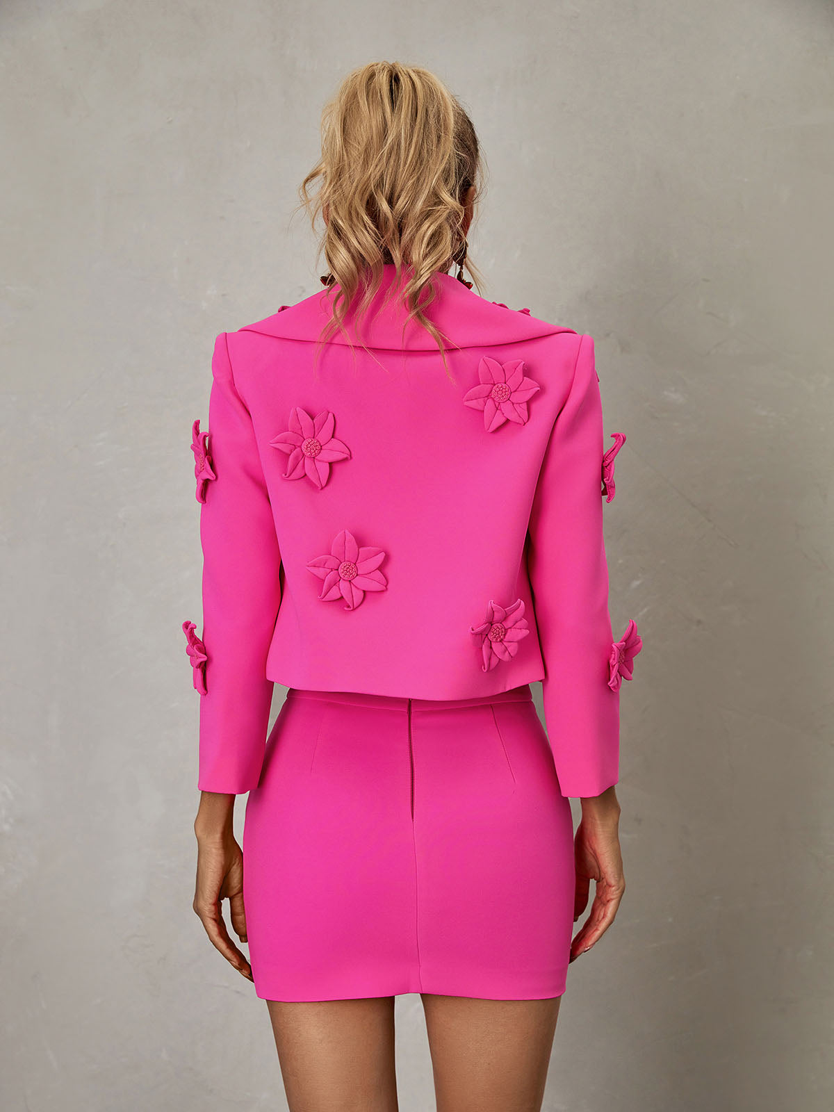 Nylah Flower Blazer Skirt Set