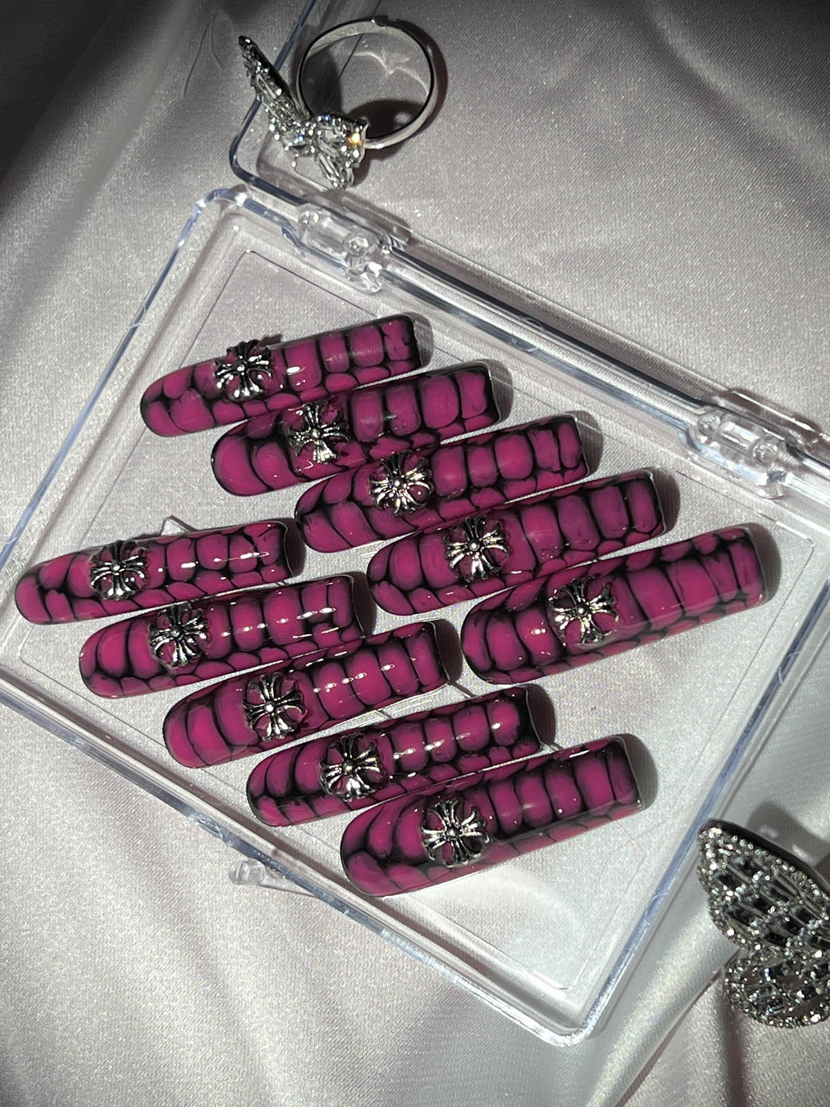 Purple Spider Coffin Handmade Press On Nails