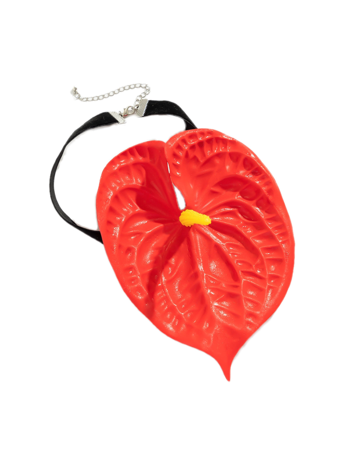 Ruby Red Flower Velvet Choker