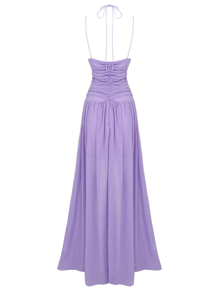 Sheril Spaghetti Ruched Cutout Maxi Dress