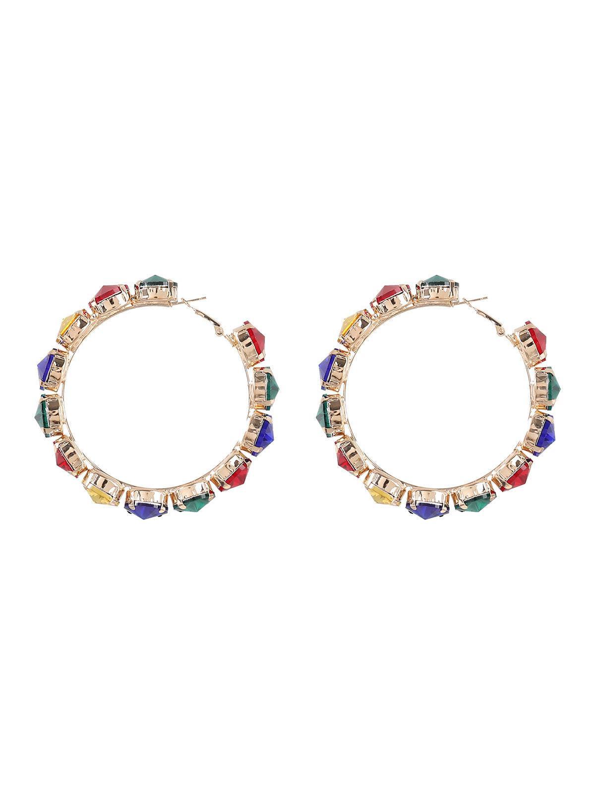 Terra Diamante Hoop Earrings - Mew Mews Fashion