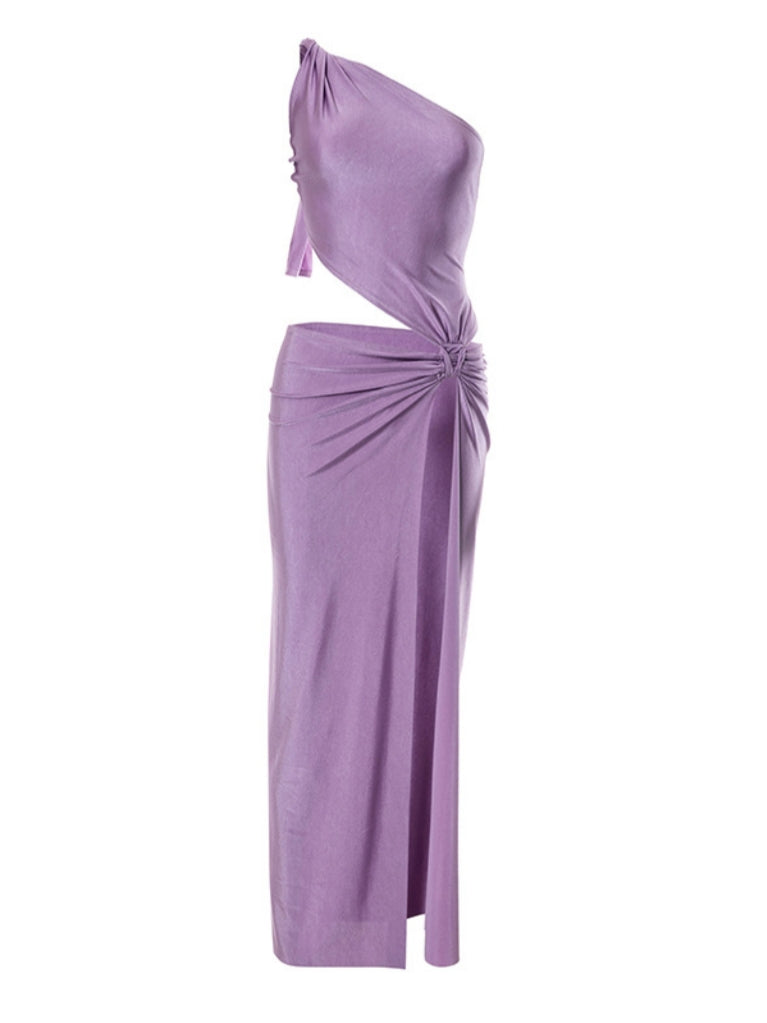 Tess One Shoulder Cutout Satin Dress