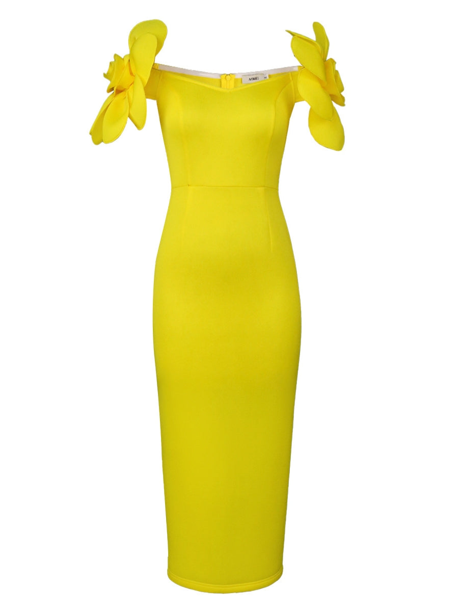 Tripp Flower Embellished Midi Dress