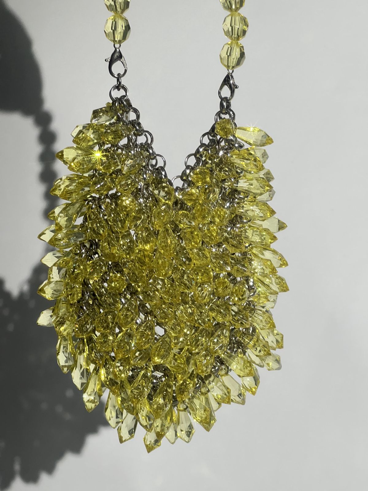 Jael Drip Yellow Rhinestone Mini Clutch