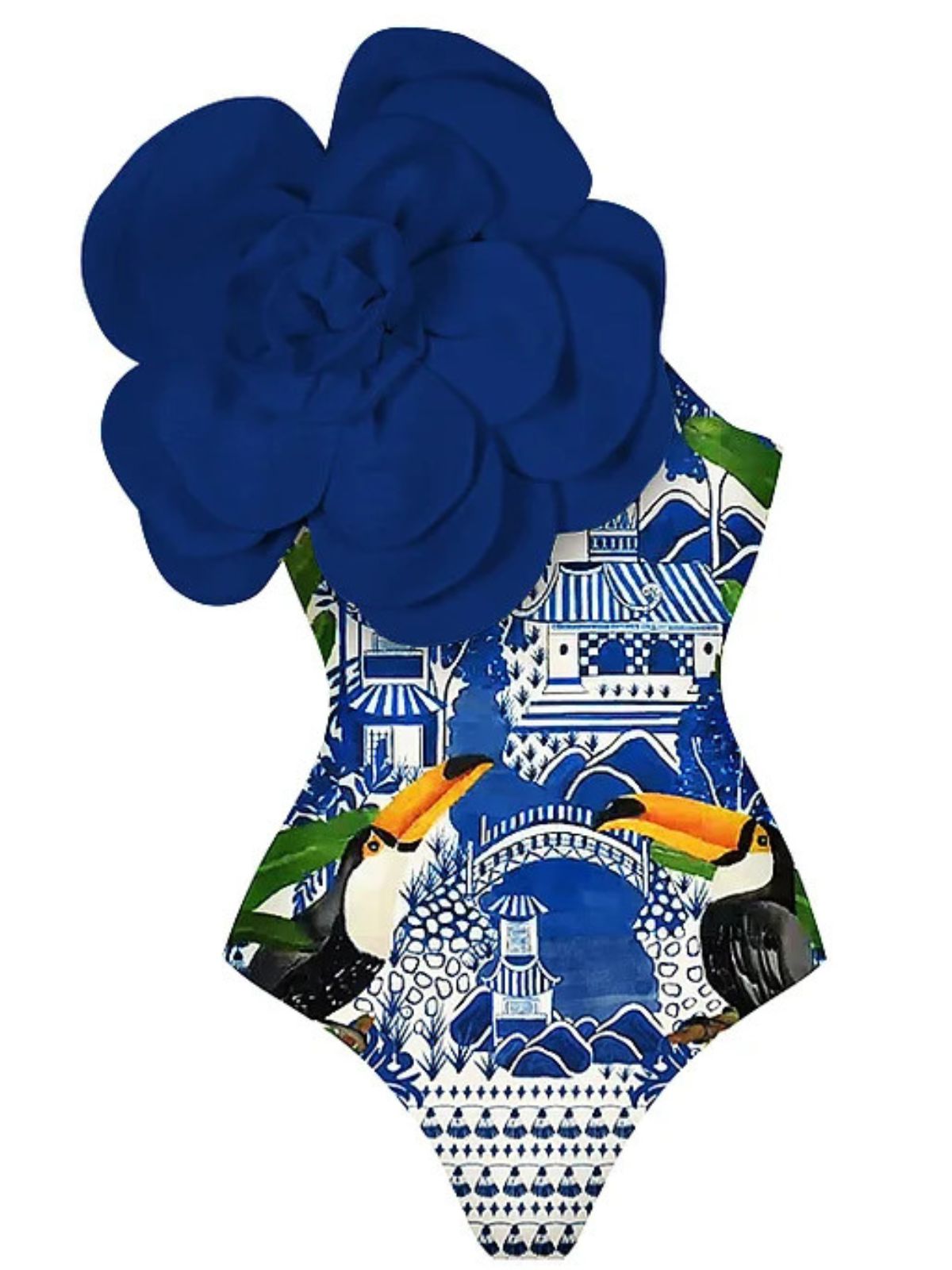 Aether Flower Toucan Printed Swimwear Two Piece Set