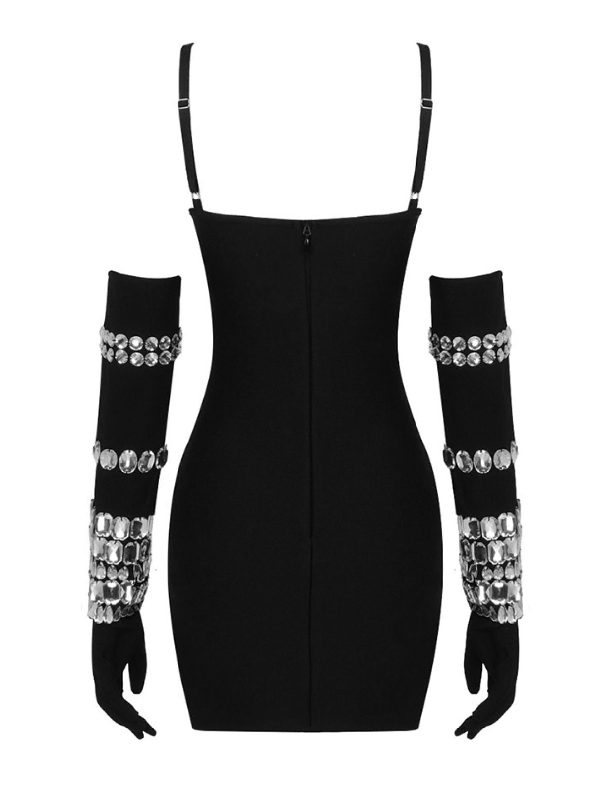 Izaiah Crystal Embellished Bandage Dress With Gloves