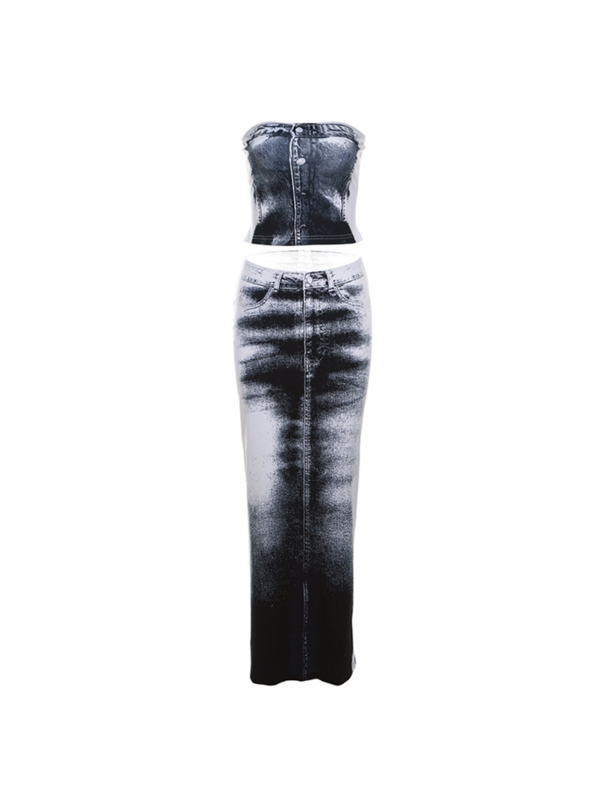 Anona Tie Dye Denim Skirt Set