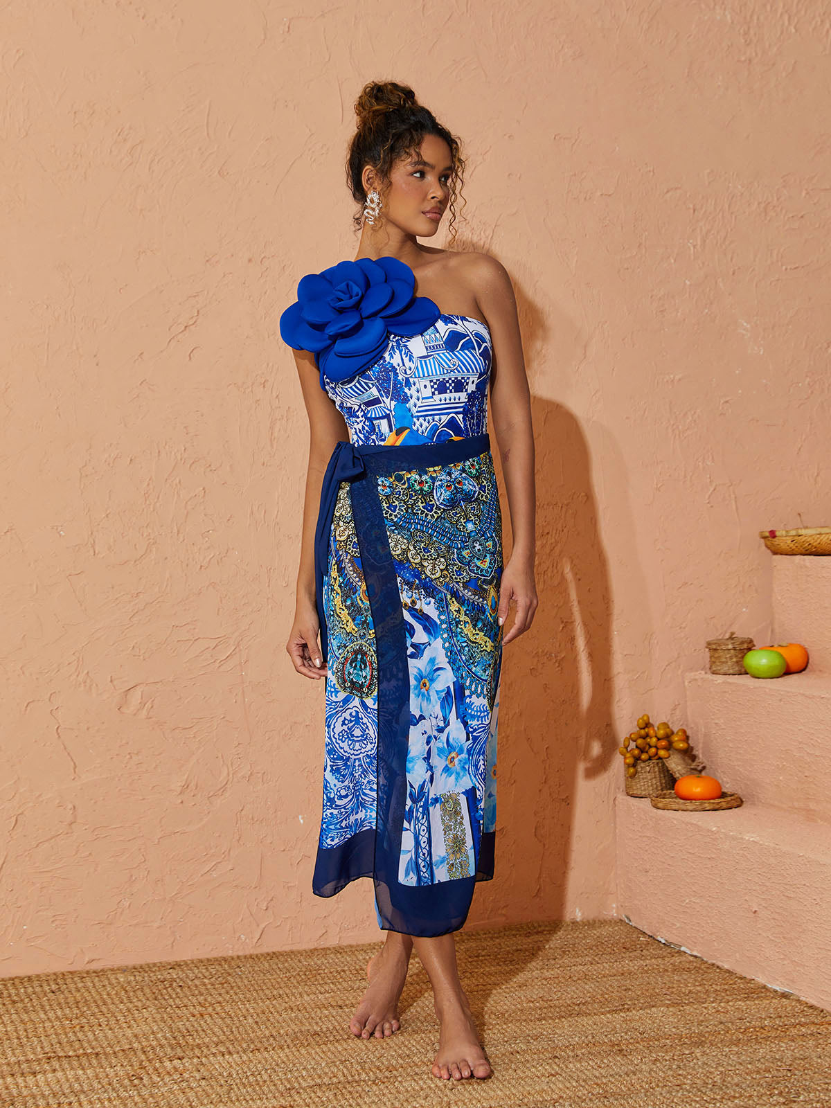 Aether Flower Toucan Printed Swimwear Two Piece Set