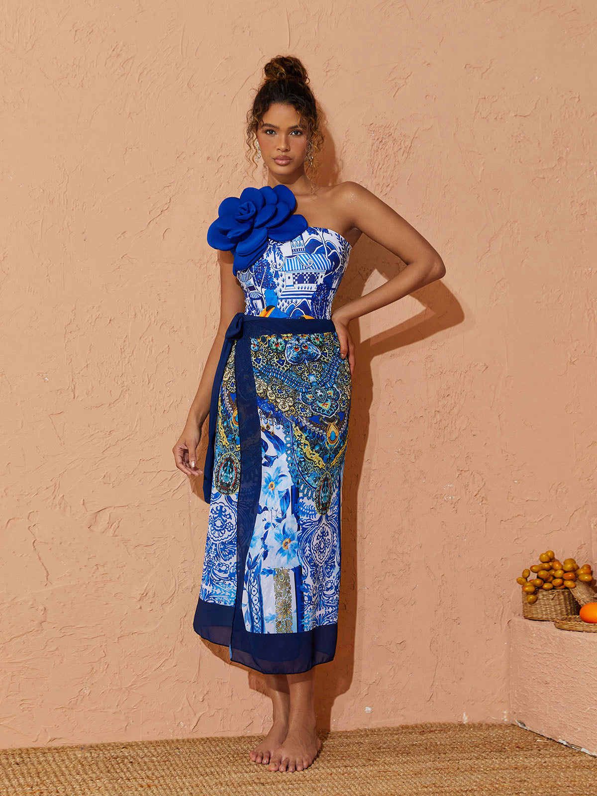 Aether Flower Toucan Printed Swimwear Two Piece Set