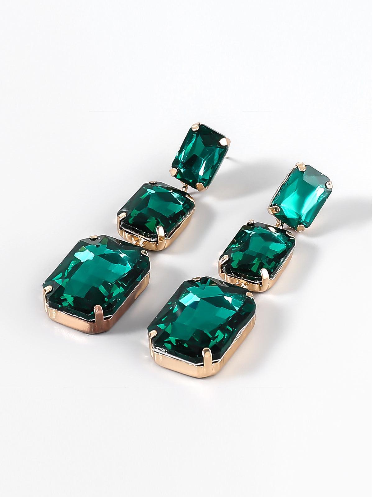 Alcott Crystal Gem Drap Earrings - Mew Mews Fashion