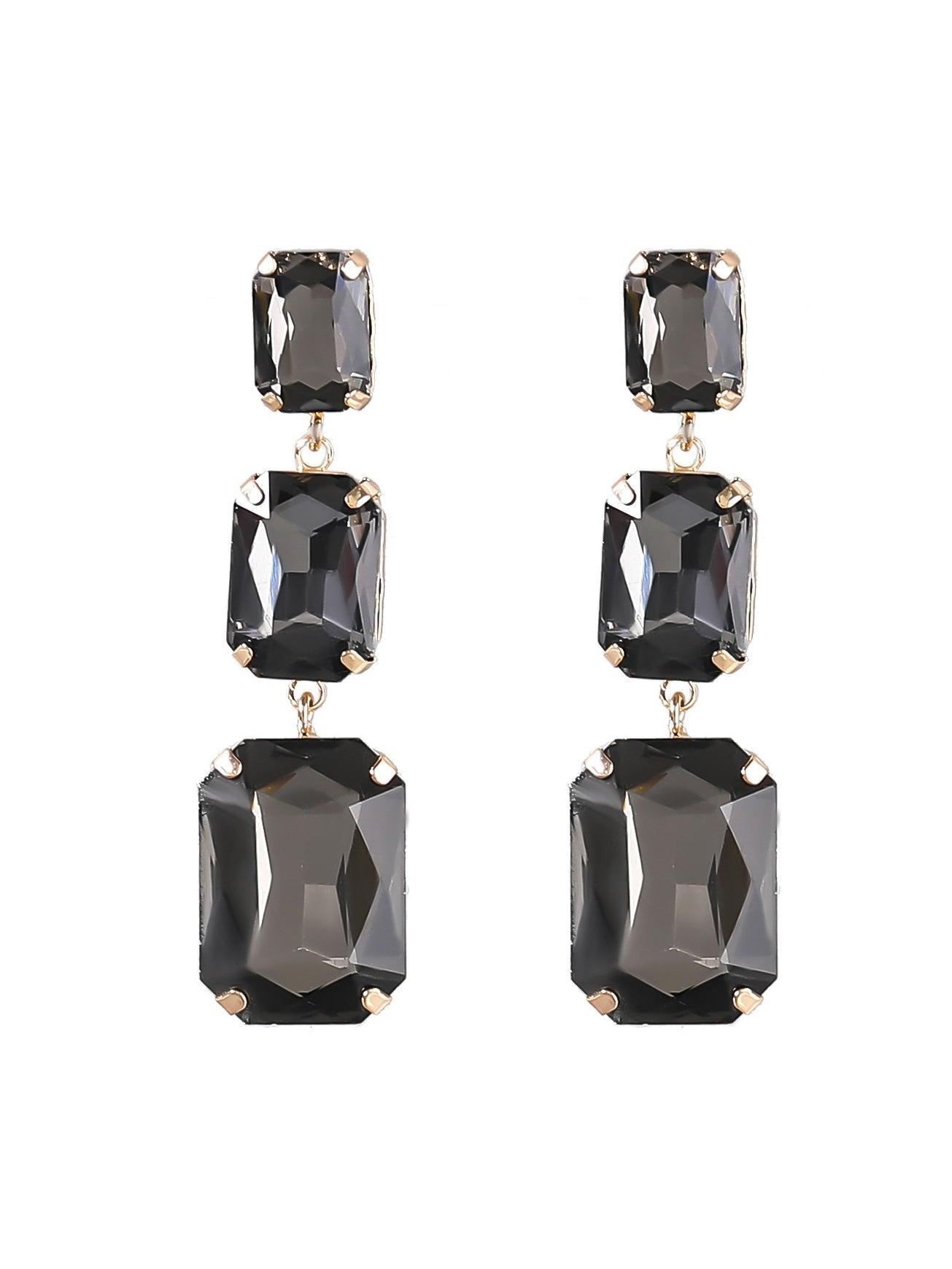 Alcott Crystal Gem Drap Earrings - Mew Mews Fashion