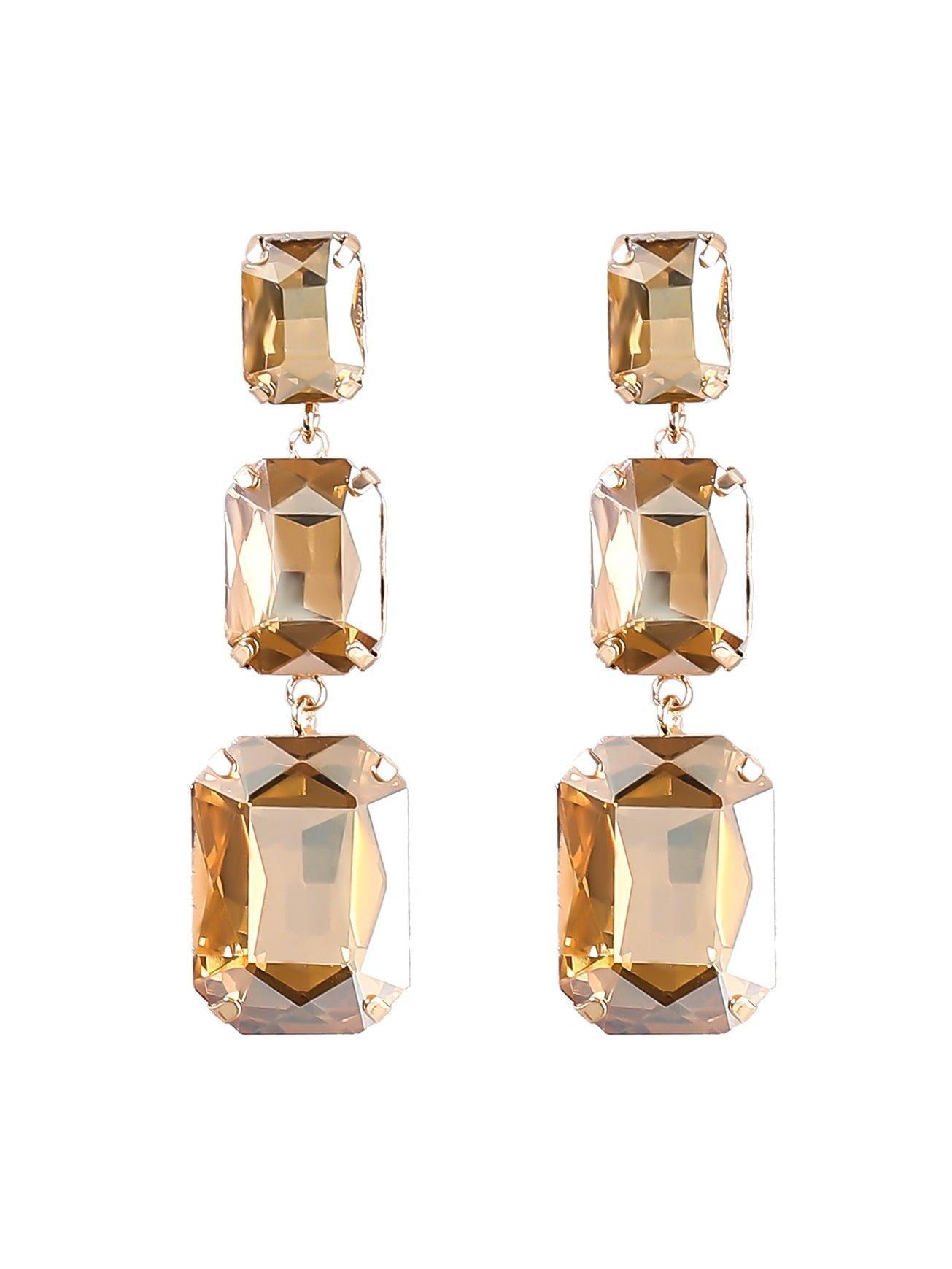 Alcott Crystal Gem Drap Earrings - Mew Mews Fashion