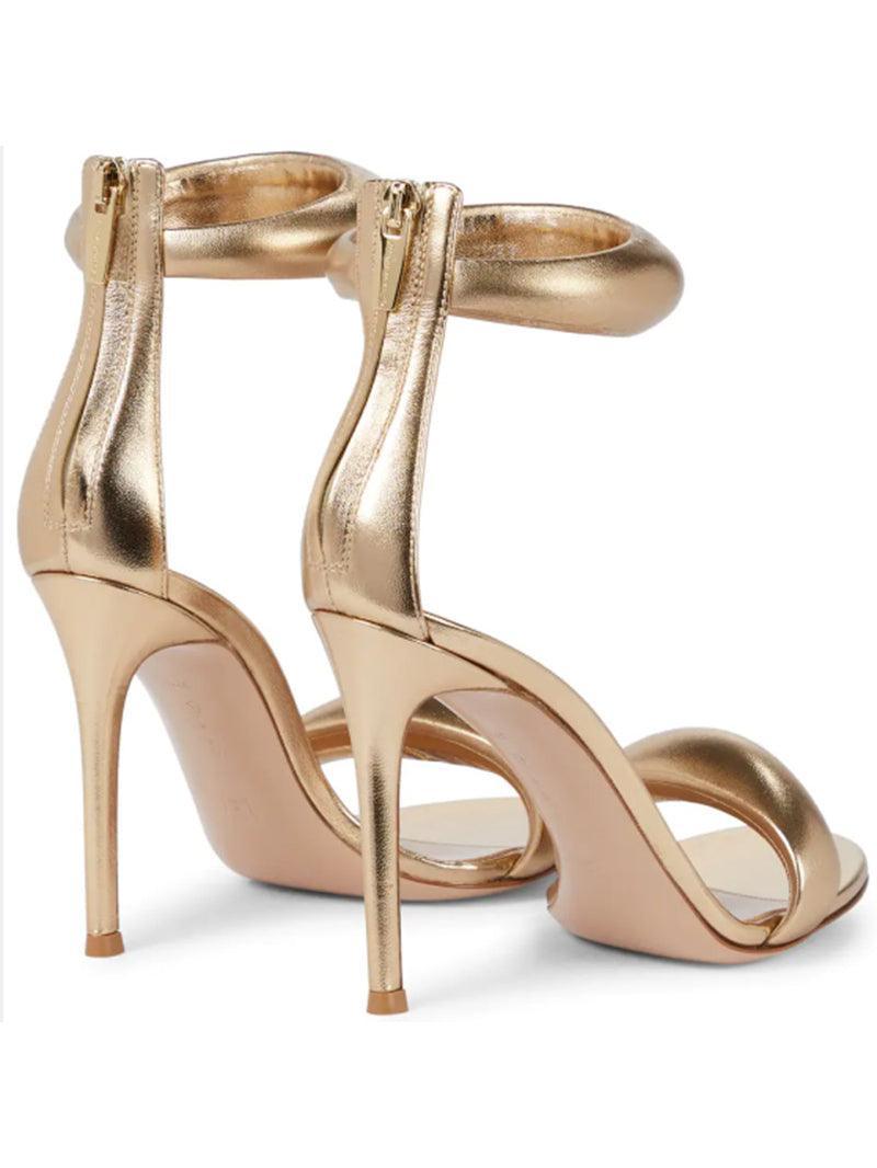 Aleena Gold Ankle Strap Sandals - Mew Mews Fashion