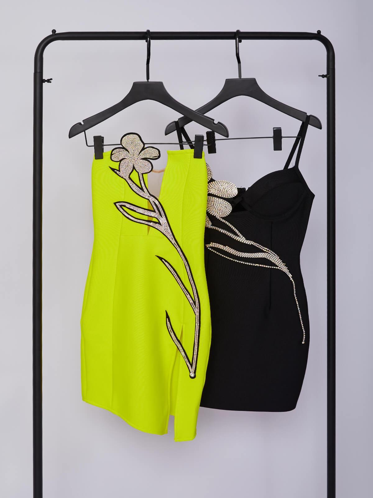 Alexia Embellished Spaghetti Bandage Dress - Mew Mews Fashion