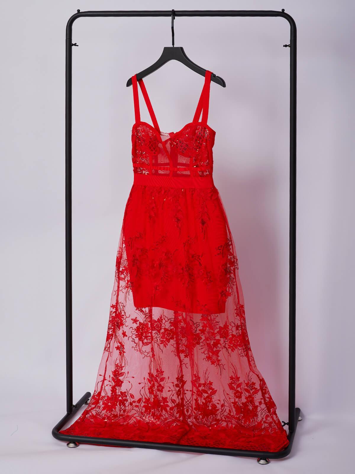 Amirah Maxi Dress In Red - Mew Mews Fashion