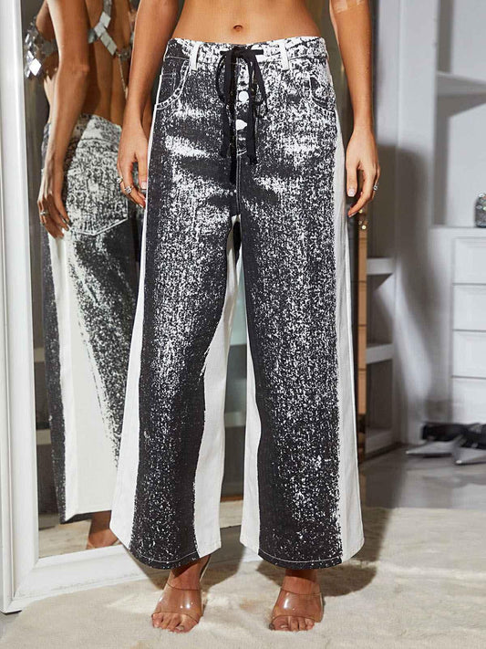 Anona Denim Pants In Black - Mew Mews Fashion