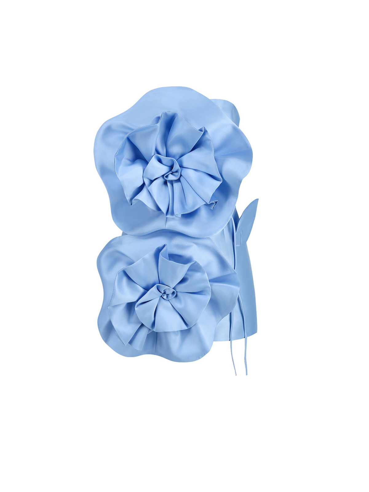Anwen Strapless Flower Mini Dress In Blue
