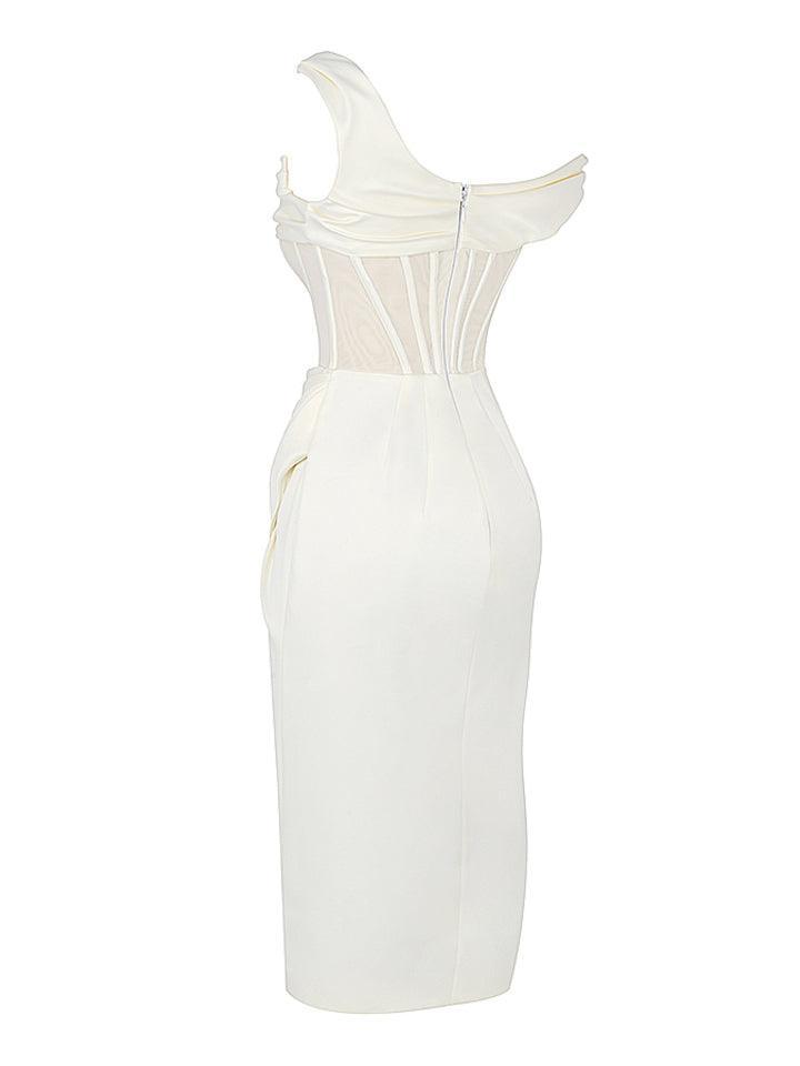 Ariella Satin Corset Dress In Ivory - Mew Mews Fashion