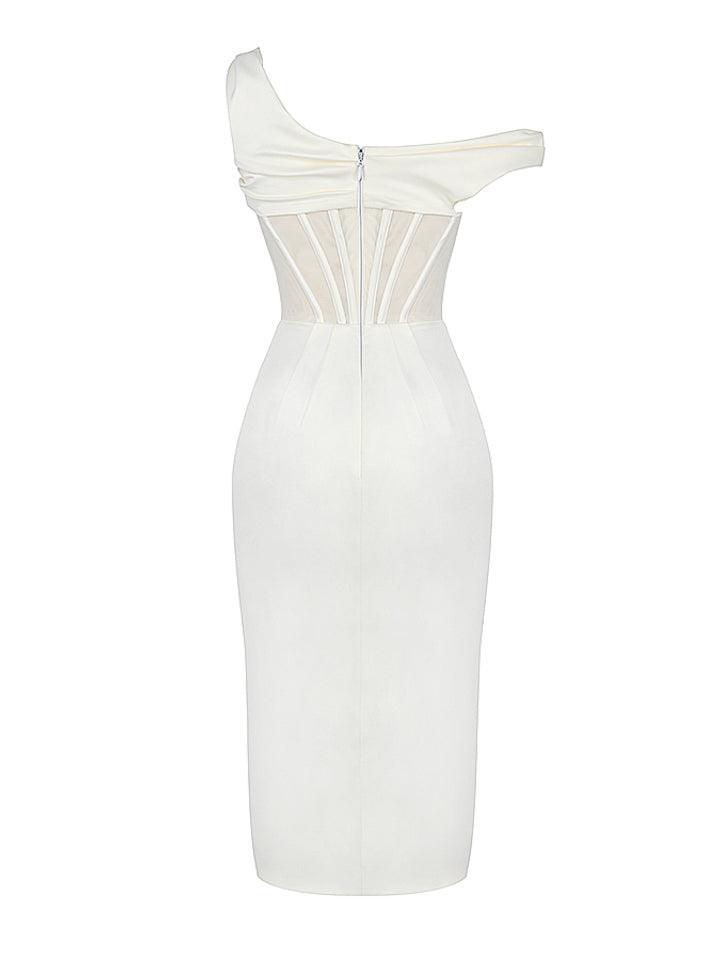 Ariella Satin Corset Dress In Ivory - Mew Mews Fashion
