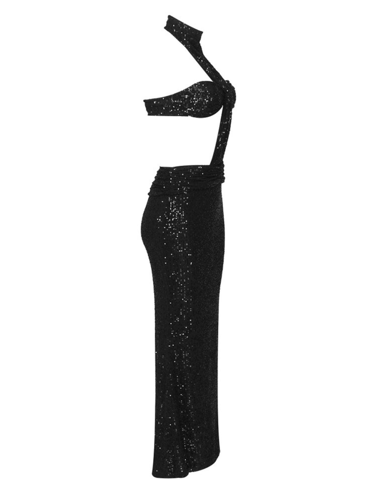 Becca Halterneck Sequin Maxi Dress - Mew Mews Fashion