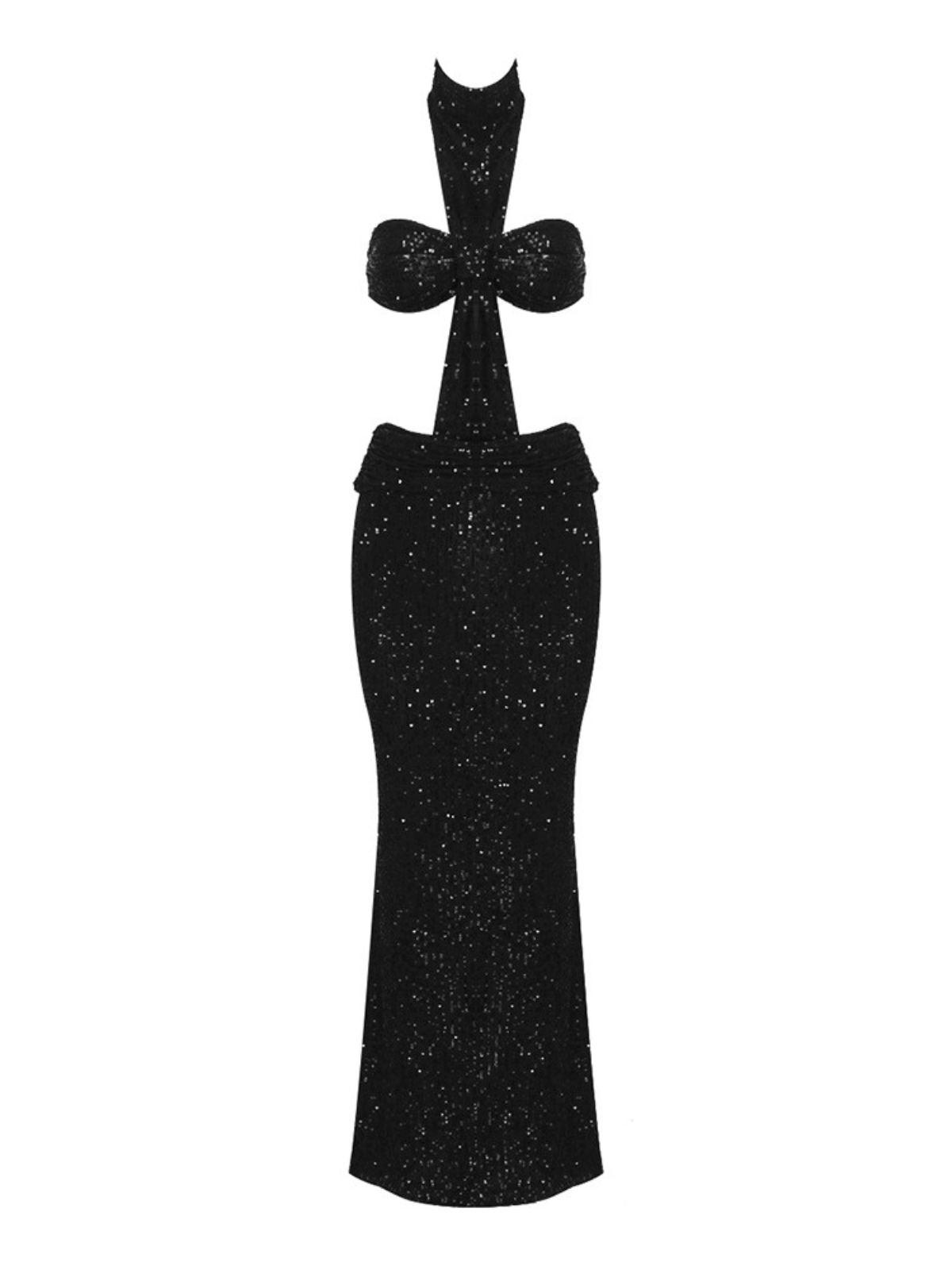 Becca Halterneck Sequin Maxi Dress - Mew Mews Fashion