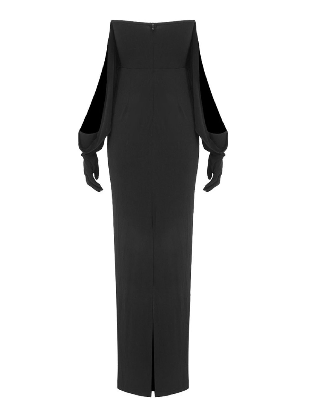 Belia Off Shoulder Back Split Gloves Dress