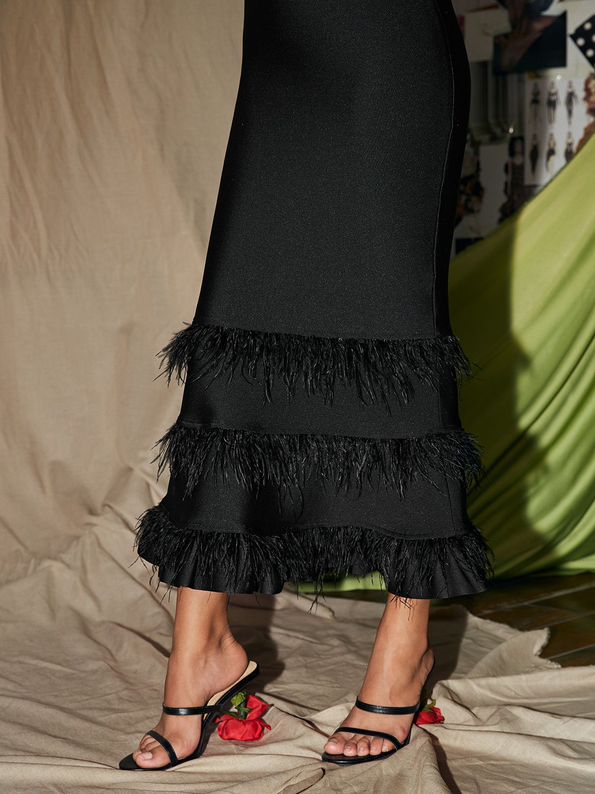 Bergenia Rose Heels In Black
