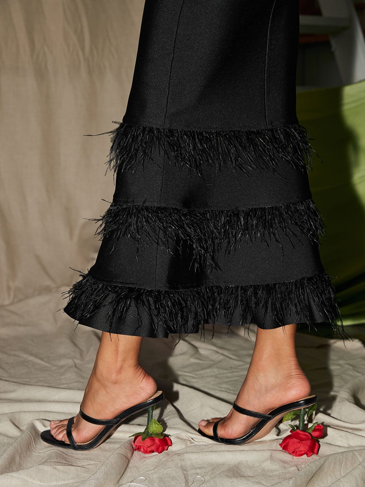 Bergenia Rose Heels In Black