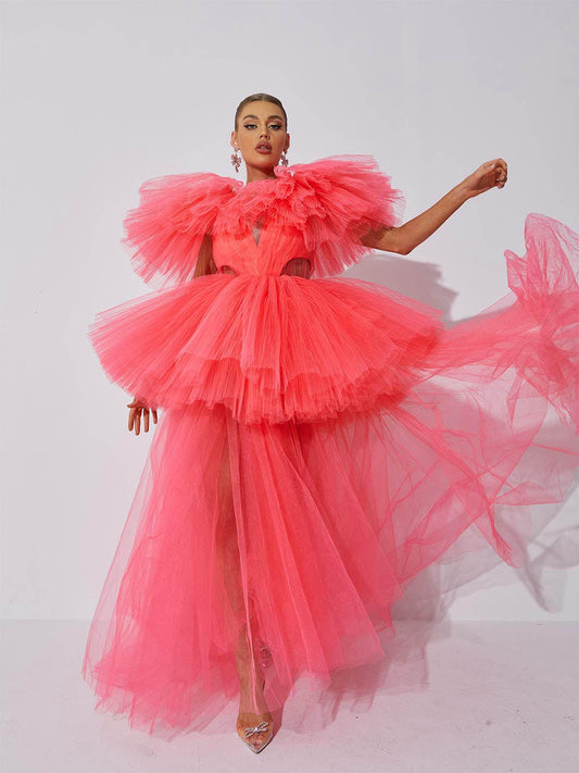 Bibi Plunge Cutout Tulle Dress - Mew Mews Fashion