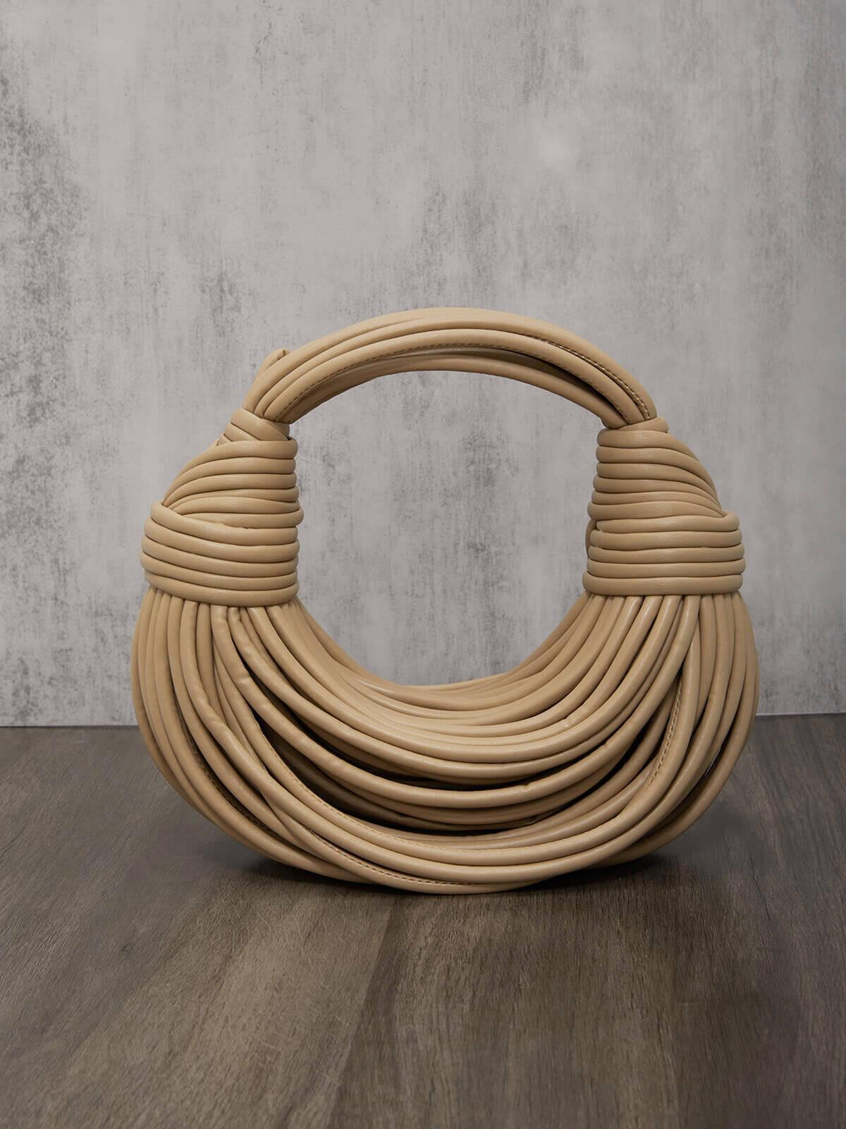 Camila Double Knot Tote Bag In Apricot - Mew Mews Fashion