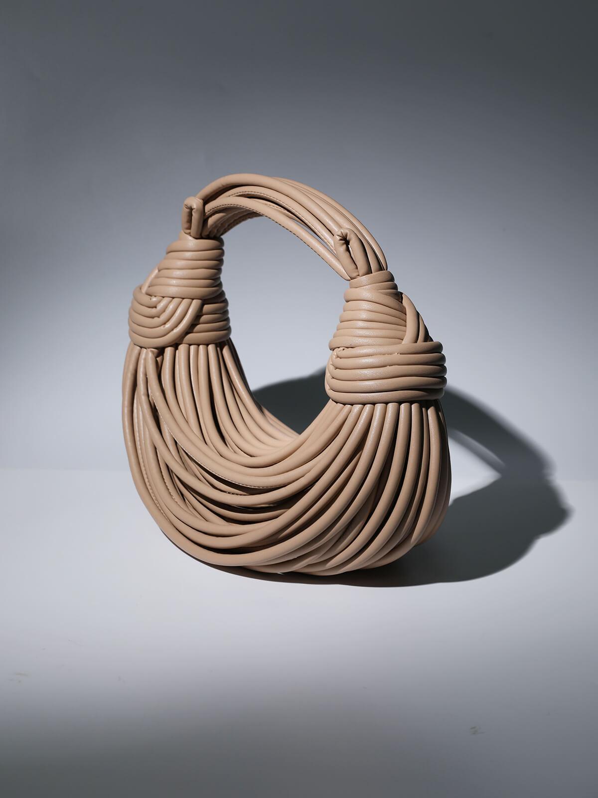 Camila Double Knot Tote Bag In Apricot - Mew Mews Fashion