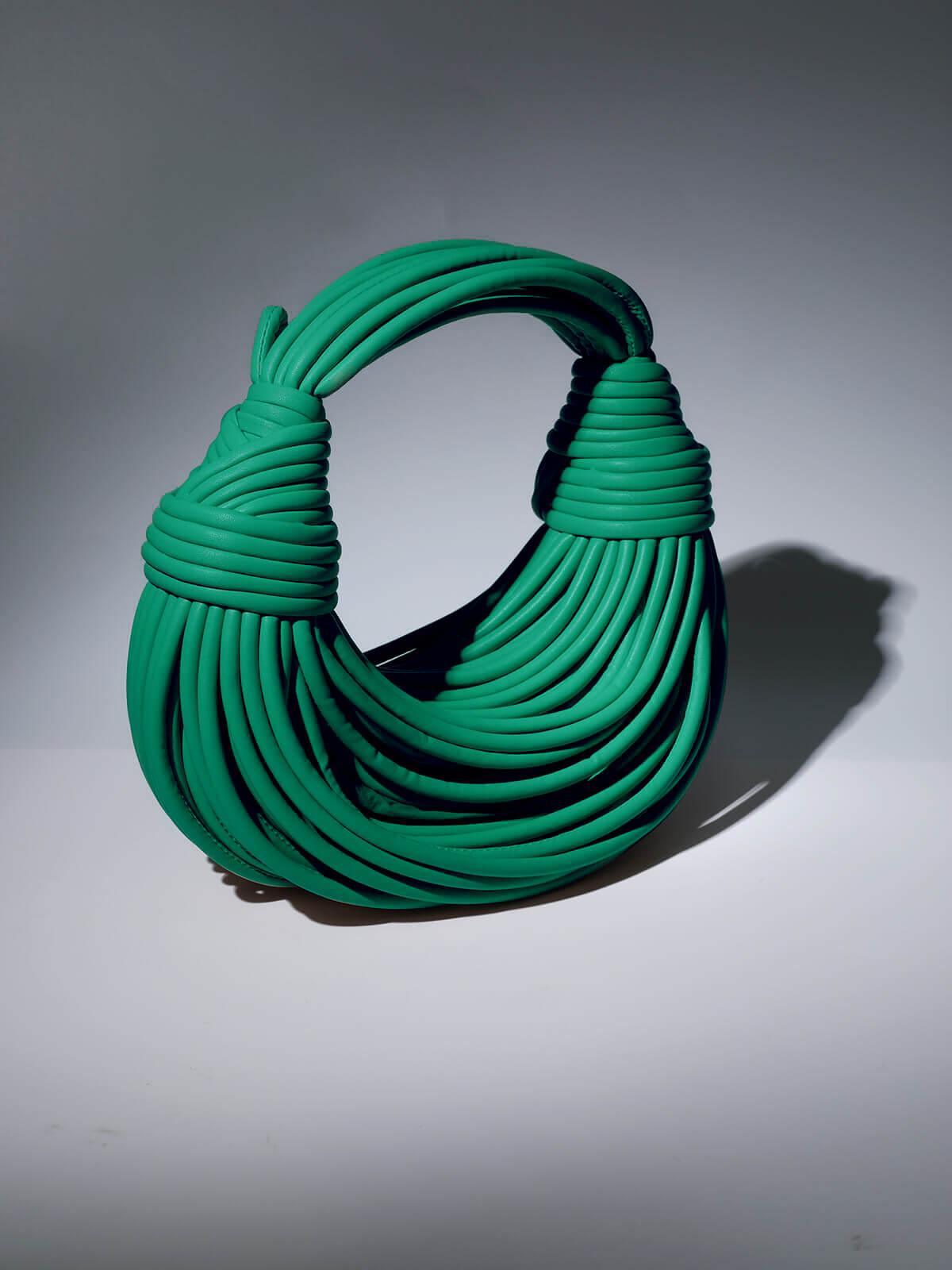 Camila Double Knot Tote Bag In Green - Mew Mews Fashion