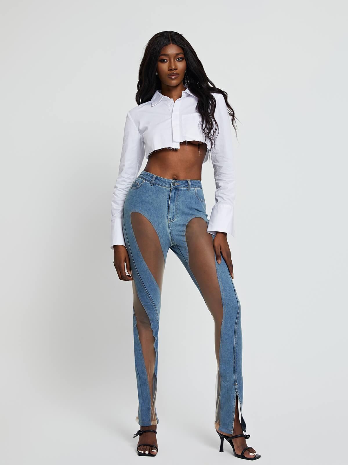 Zella Shirt Crop Top In White - Mew Mews Fashion