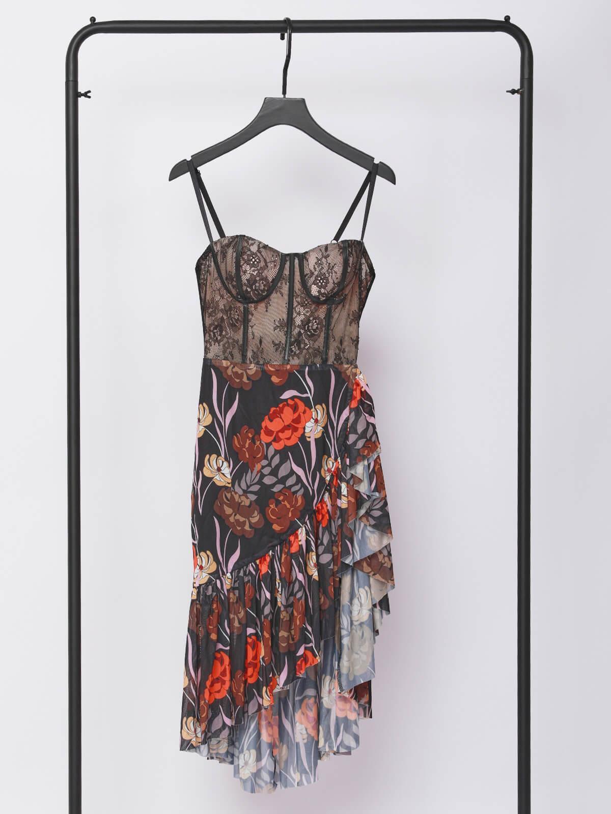Deborah Mesh Floral Midi Dress - Mew Mews Fashion
