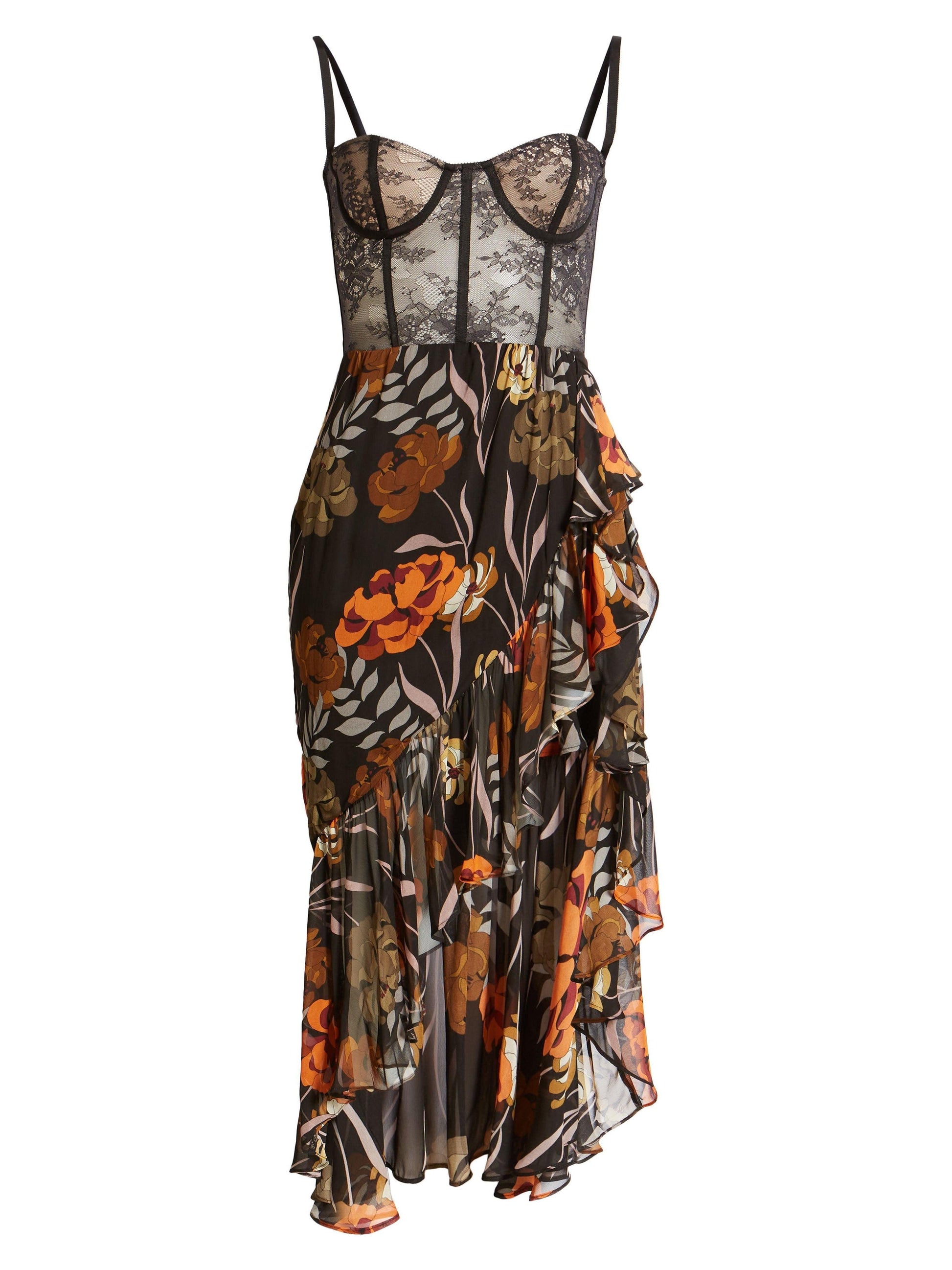 Deborah Mesh Floral Midi Dress - Mew Mews Fashion